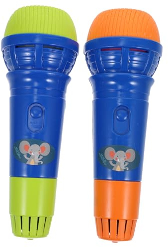 Microfono Giocattolo Bambini Blu 2 Pezzi in Plastica | Gioco Musicale Educativo, Formato Compatto e Leggero, per Feste e Compleanno Colore Casuale