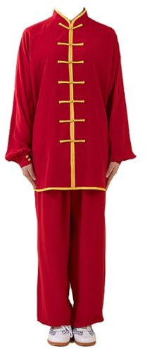 GoldeneAmeisen Tuta da Donna per Arti Marziali,Abbigliamento per Meditazione e Qigong,Uniformi Tradizionali Cinesi per Tai Chi e Wing Chun,Largo E Comodo,per Gli Esercizi Mattutini Quotidiani