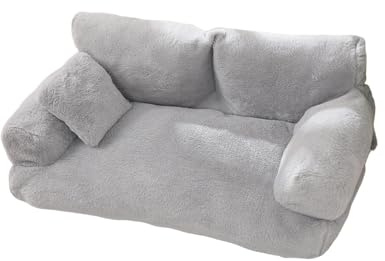 IOIUSKKU Kattsoffa, soffa för husdjur, designad för katter och små hundar, mjuk, tvättbar säng som säkerställer komfort och renlighet, plyschig kattsoffa, husdjurssäng, valpsovrum