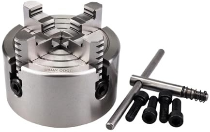 Mandrino manuale a scorrimento manuale da 100 mm K72-100 a 4 griffe indipendenti for mini torni - Utensile for la lavorazione del legno in acciaio temprato di alta precisione
