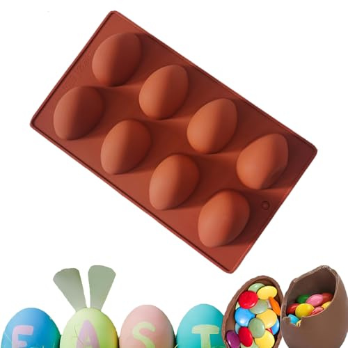 YIPFEN Stampo in silicone per uova di Pasqua, 1 pezzo, ideale per decorazioni pasquali, stampo uovo di Pasqua e stampi uova di Pasqua per cioccolato, uova e torte