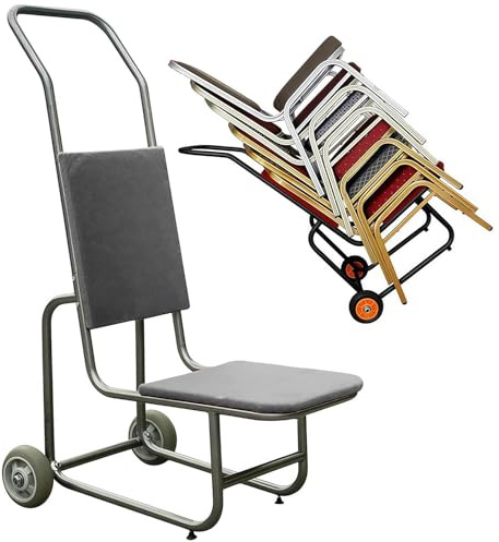 Chariot de transport robuste pour chaises en plastique et bois, idéal pour le rangement et le déménagement