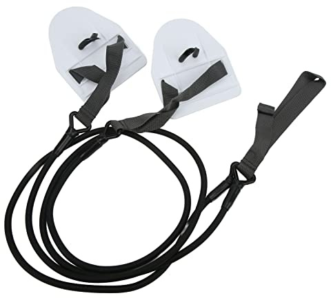 POENVFPO Allenatore per la Forza delle Braccia da Nuoto, Corda Ad Alta Tensione Elastica in Lattice Naturale con Pinne Ergonomiche per Paddle a Mano per Adolescenti e Donne