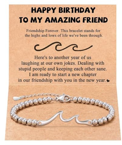 SDFWGG Bracelet Réglable Femme Vague D’amour Infini Perles Femme Bracelet Chaîne Poignet Bijou Tendance pour Femmes Filles