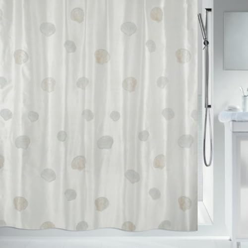 Spirella Anti-Schimmel Duschvorhang Atlantis Anti-Bakteriell, Waschbar, Wasserdicht Satin 180x200cm Champagner