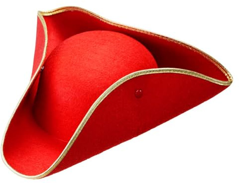 WIDMANN - Felt Tricorne with Gold Finish, Unisex Adult, Venetian Carnival, Casanova, Nobles, Pirates, 18th, 19th century
