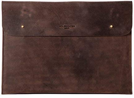 HOLZRICHTER Berlin - Laptop Sleeve 13″ (No 3-3), Leder Schutz-Hülle für MacBook Air & Pro, Ultrabook, Laptop Bag 26x36x1,5cm, Echtleder Laptop Case, Schokoladenbraun