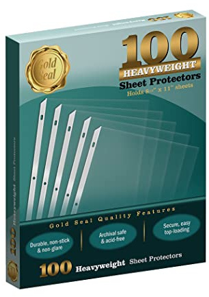 GOLD SEAL 100 Clear Heavyweight Poly Sheet Protectors, 8.5 x 11
