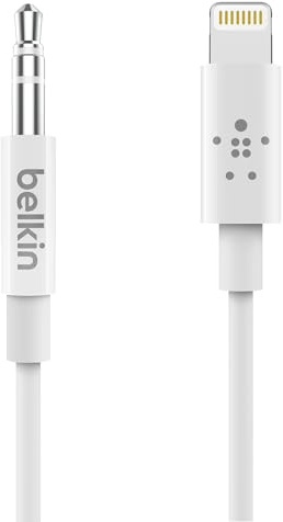 Belkin AV10172bt03-WHT - Cable de audio de 3,5 mm con conector Lightning, color blanco