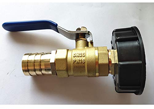IBC Tank Adapter IBC Tote Tank Drain Adapter S60X6 to Brass Garden Tap with 1 Hose Fitting Oil Fuel Water