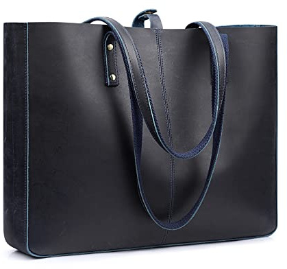 S-ZONE Damen Handtasche Vintage Crazy Horse Leder Große Shopper Tote Bag Schultertasche Arbeitstasche Datingstasche