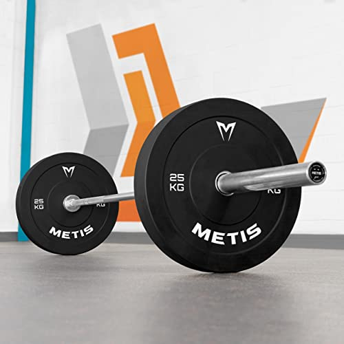 METIS Bumper Plates Olympia Hantelscheiben – Bumper Hantelscheiben für Langhantelstange Olympia | Wählen Sie zwischen 5kg – 25kg Hantelscheiben | Paar 50mm Hantelscheiben Olympia (25kg)
