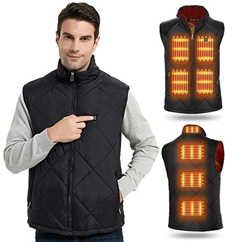 FERNIDA Heizweste für Herren Damen, USB 5V Beheizbare Weste mit 8 Heizzonen | FERNIDA Beheizte Weste, Leichte Elektrische Wärme Weste Jacke mit Heizung für Outdoor-Aktivitäten (Akku Nicht Enthalten)