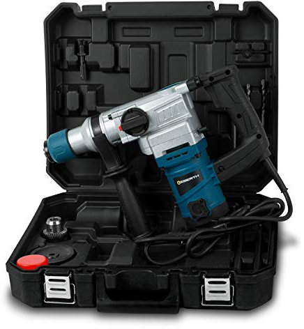 EBERTH Bohrmaschine Bohrhammer Abbruchhammer Elektrisch 1100W (Transportkoffer, 3x SDS Plus Bohrer, 2x SDS Plus Meißel, Schnellspannfutter, Traditionelles Spannfutter bis Ø 26 mm, Spannwerkzeug)