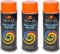 VE-INDUSTRIES Lackspray nach RAL 3er Sparpack Spraydose 400ml Buntlack für Holz, Metall (2004 Reinorange)