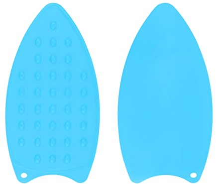 sourcing map 2pcs Silicone Iron Rest Pad, Multipurpose Iron Hot Resistant Mat Iron Rest Plate for Ironing Board Hot Heat Resistant Steam Compact Mat, Blue