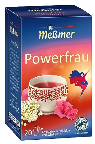 Meßmer POWERFRAU | Kräutertee mit Hibiskus & Schafgarbe | 20 Teebeutel | fruchtig-herber Geschmack