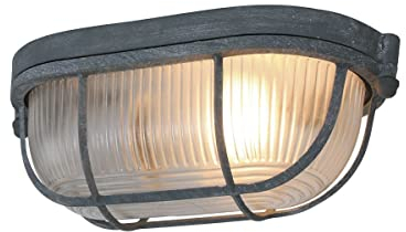 Christoph Palme Wandleuchte in Optik Rost-Grau, 21 cm lang, im Vintage-Design mit E27-Fassung für Wand- und Deckenmontage - Perfekt als Design-Element oder für den Keller geeignet - Modell 1340GR