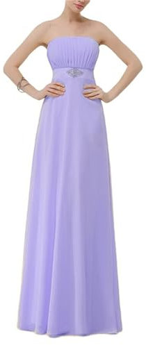 KURFACE Vestido de dama de honor con hombros descubiertos para boda, vestido de fiesta de noche para mujeres jóvenes WSX429, Lila, 42