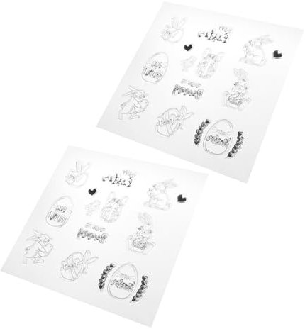 LALAFINA 2st Siegel Blumendekoration Notizbuch Klarer Stempel Ostern Diy Stempel Ostergummi Für Die Kartenherstellung Ostermarken Osterei Pvc-material Grußkarte Konto