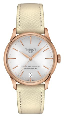 Tissot Damen Analog Automatik Armbanduhr T-Classic Chemin des Tourelles Powermatic 80 Swiss Made