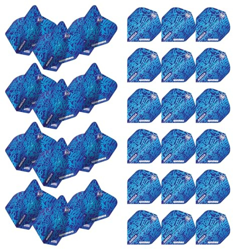 WINMAU Mega Standard blaue extra dicke Dart-Flights – 10 Sets pro Packung (insgesamt 30 Dartflight)