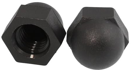 Aqxypas Nylon-Hutmuttern mit Hutkappe, weiß/schwarz, Sechskant-Sechskantmutter aus Kunststoff, M3, M4, M5, M6, M8, M10, M12, M14, M16, M18, M20 zur Isolierung (Color : Black, Size : M3 (50pcs))