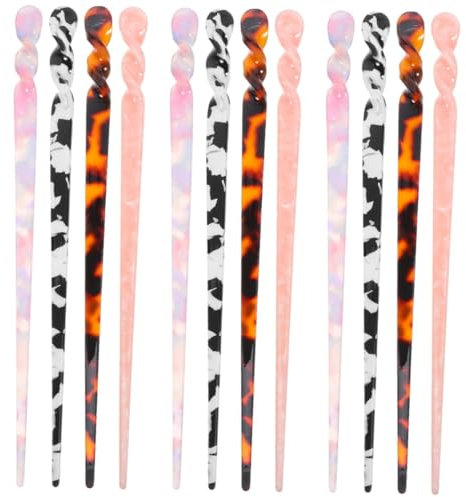 Didiseaon 12pezzi Bacchette Cinesi Decorative Per Eleganti Accessori Per Acconciature Per Speciali e Regali Vari Colori