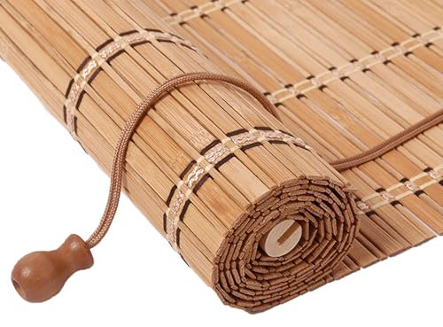 Natürliche Bambusrollos, Retro-Bambusrollos, Raffrollos, für Fenster, Verdunkelung des Balkons zu Hause, Filterlichtrollos für Teezimmer-Trennwände, UV-Schutz - B - WxH: 50X100CM/20X39in