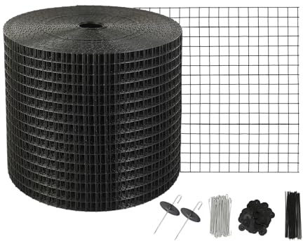 VEVOR fågelskydd för solmoduler, 15,2 cm x 30,4 m, duvförsvar, solcellsgaller med 100 rostfria förslutningar, solmodulskydd med rostfri PVC-beläggning, 1,27 cm trådnät