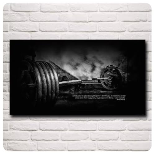 Sport Fitness Motivations-Zitate mit Hanteln beim Training, Poster und Drucke, Kunst, Leinwand, Poster, Fitnessstudio, Malerei, Dekoration, Wandbild, 50 x 80 cm, ungerahmt