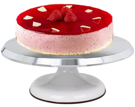 girevole per torta in metallo, supporto per torta rotante,Alzata per girare la torta - Alzata per torta girevole silenziosa, supporto girevole per torta, strumenti da forno, girevole per cupcake, past