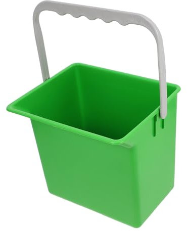 SOLUSTRE Cleaning Bucket with Handle and Measurement Scale, Small Plastic Utility Pail for Car Trash, Wash, and Mop, Light Green Multipurpose Bucket for Vehicle and Household Use