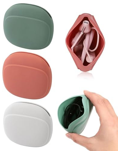 MYGLOAR Custodia per cuffie da 6 pezzi, custodia protettiva in silicone, mini borsa in silicone, custodia impermeabile per cuffie, custodia morbida e flessibile per cuffie,custodia per riporre le cuff