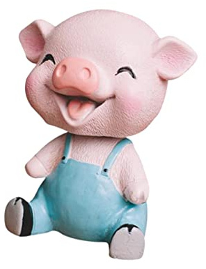 FOYTOKI Nodding Pig Bobblehead Car Decoration Pig Ornament for Home Shaking Head
