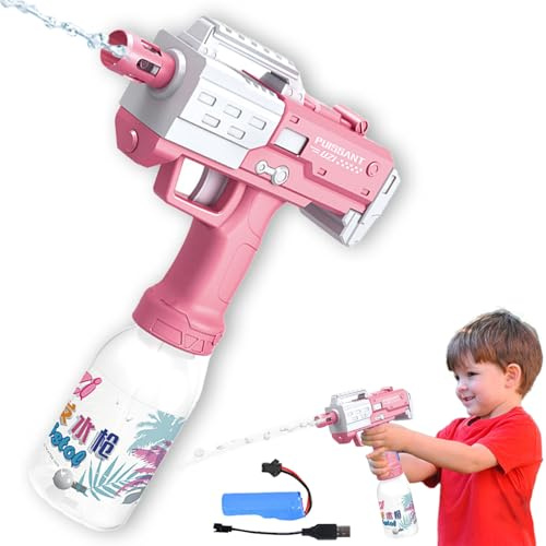 HBSFBH Pistols mit Großer Reichweite, Elektrisch Wasserpistolenspielzeug, Automatische Wasserpistole, Wasserpistole Kinder, Outdoor Water Gun Schießspiel, für Schwimmbad Pool Party Strand(Rosa)