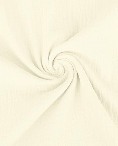 Musselin Extrabreit 280cm XXL Baumwollmusselin Meterware für Betwäsche Kuscheldecke Sofaüberwurf überbreite Stoffe Double Gauze (Natur)