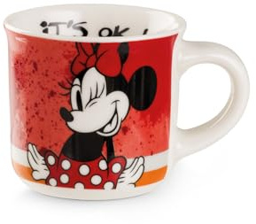 Egan Mini tazza da 80 ml, motivo: MICKEY I AM & MINNIE I AM, tazza da collezione in porcellana fine, adatta al microonde e alla lavastoviglie, regalo per gli amanti del caffè e del tè (rosso minnie)