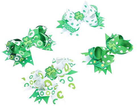 DEARMAMY 4stücke Haarnadeln Mit Schleife Aus Hochwertigem Material Stabil Sitzend Am Kopf Für St Patricks Day Karneval Und Mottopartys Als Für Junge Mädchen Und Familie