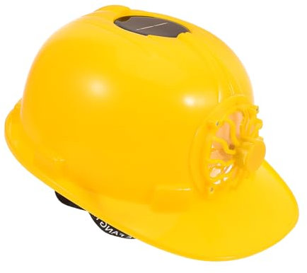 PRETYZOOM Hat Di Costruzione Difficile Batteria Solare Hardhat Ventilato Di Grandi Dimensioni Costruzione Del Casco Di Sicurezza Berretto Da Lavoro Casco Da Costruzione Yellow Plastica