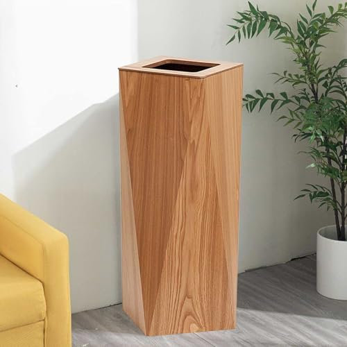 Drsyffsup Poubelle Nordique en Forme de Losange, Style créatif, pour la Maison ou l'hôtel, Moderne et décorative, en Bois, pour Salle de Bain, Cuisine, Chambre à Coucher, Bureau(Original Wood)