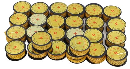ANKROYU Lot de 26 marqueurs de câbles en PVC de A à Z avec lettres et chiffres codés pour l'électronique, le câblage électrique, l'installation d'ordinateurs et de réseaux (6m²)