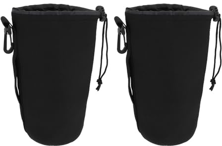MUELODSIC Borsa per Obiettivo della Fotocamera in Neoprene 2 Pezzi Isolamento Termico e Design Regolabile Ganci, Facile da Appendere e Protezione Ottimale