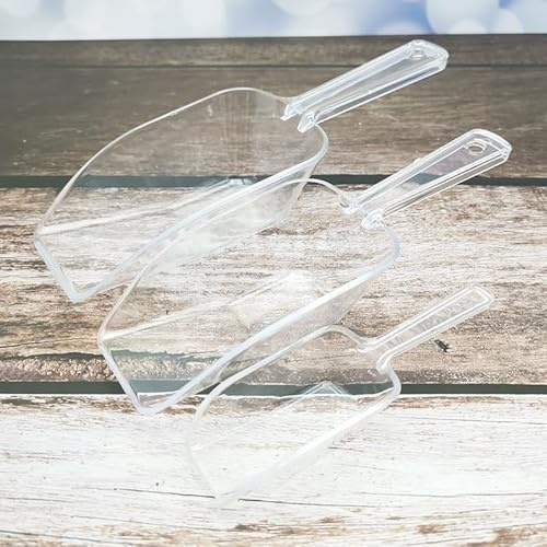 Plastic Ice Shovels, 6PCS Set for Buffet, Party, and Food Serving Needs (large+clear)