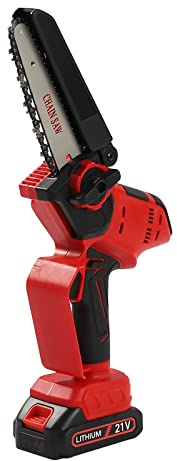 Motosierra con batería, sierra de árbol, sierra de mano, sierra de madera, sierra de jardín, sierra de podar, 21 V, 15,2 cm, para jardín, madera, cuidado de árboles, leña, bolsa de transporte