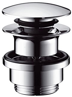 hansgrohe Ablaufgarnitur Push-Open für Waschbecken und Bidet mit Überlauf, Chrom