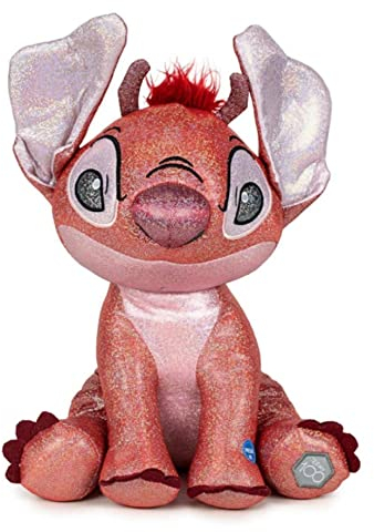 Disney Frozen Leroy Glitter Ball Kuscheltier mit Geräuschen - Lilo und Stitch - Farbe Rot - Höhe 28 cm