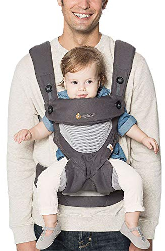 ERGObaby Babytrage bis 20kg, 360 Star Dust 4-Positionen Baby-Tragesystem, Kindertrage Rückentrage Bauchtrage