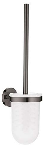 GROHE Essentials - Toilettenbürstengarnitur (verdeckte Befestigung, zum bohren oder kleben, Wandmontage), hard graphite, 40374A01