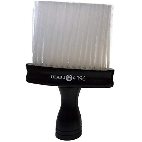Head Jog 196 Powder Black Barber Brush, Neck Brush For Hairdresser, Professional Barber Neck Duster For Cleaning Hair Clipping Removal Barber Gifts, Accessories For Barbers And Hairdressers Flat Base